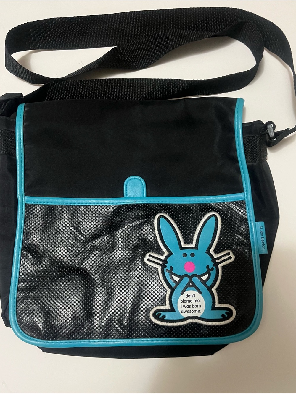 Vintage Y2K Jim Benton “it’s happy bunny” Crossbody Messenger Bag LIKE NEW
